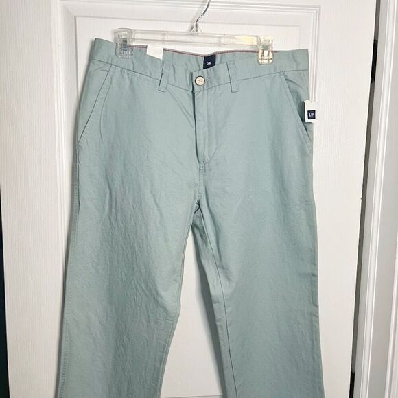 Gap Outlet NWT Slub High Rise Linen/Cotton Pocket Relaxed Fit Khaki Chino Pants - Picture 3 of 15